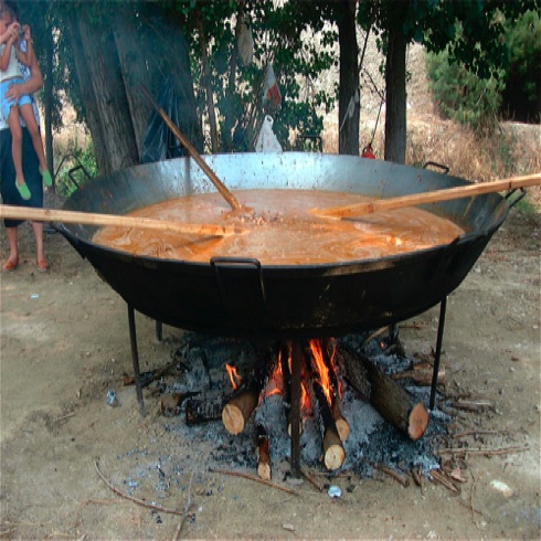 A village Paella party at Fiesta time