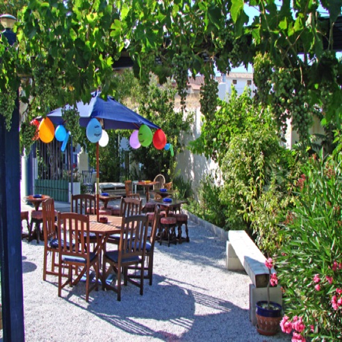 Bar furniture moved into the garden for an afternoon Birthday Party